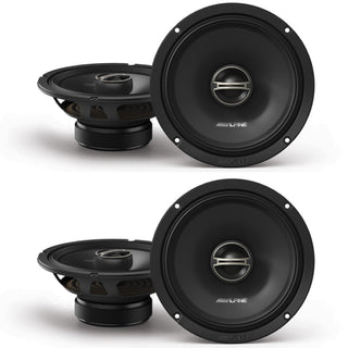 EL-E65-G 6.5-Inch 2-Way Coaxial Speakers with Grille Bundle by Alpine – Plastic, Model AL-EL-E65-G+EL-E65-G