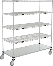 Nexel Open Sided Wire Exchange Truck, 4 Wire 1 Galvanized Shelf, 800 Lb Cap, 60x24x69