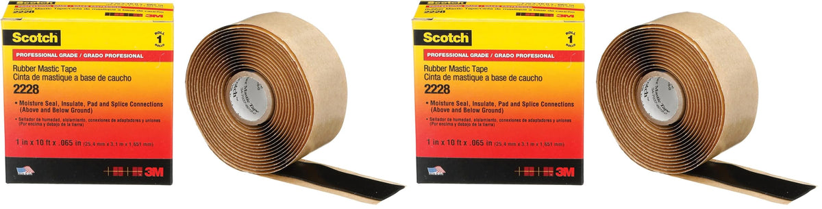 3M Negro / 1 in x 10 ft (Pack of 2) / 1 Electrical Tape