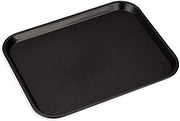 Carlisle FoodService Products Fast Food Cafeteria Tray, Durable Polypropylene with Slip-Resistant Surface, Stackable for Cafes and Schools, BPA-Free, Rectangular, Black
