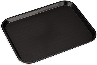 Carlisle FoodService Products Fast Food Cafeteria Tray, Durable Polypropylene with Slip-Resistant Surface, Stackable for Cafes and Schools, BPA-Free, Rectangular, Black