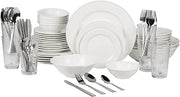 10 Strawberry Street Nova White Round 62-Piece Dinnerware Set, Service for 6