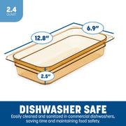 Carlisle FoodService Products 1/3 size / Amber / 2.5" Deep Storage & Transport
