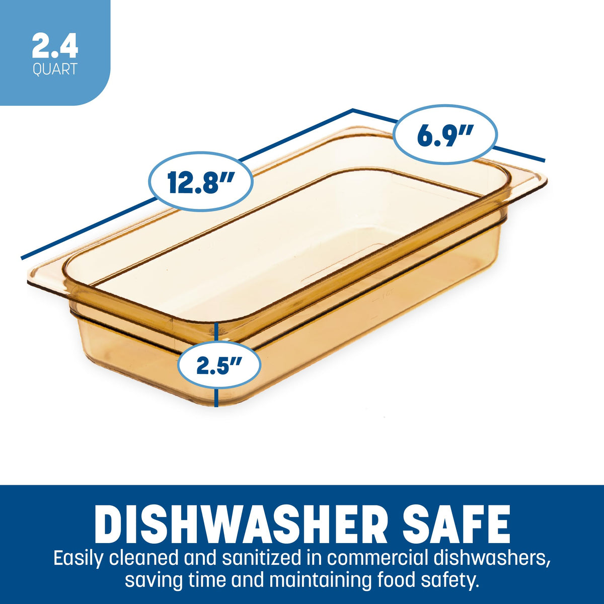 Carlisle FoodService Products 1/3 size / Amber / 2.5" Deep Storage & Transport
