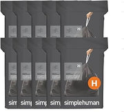 simplehuman Code H 200 Count Odorsorb® Custom Fit Liners, Drawstring Odor Absorbing Trash Bags, One-by-One Mess-Free Dispense, Extra Thick & Double Seamed, 50% PCR Plastic, 30-35 Liter / 8-9 Gallon