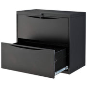 36" W Premium Lateral File Cabinet by Global Industrial – 36 inches (W) x 28 inches (H) x 18 inches (D), Alloy Steel, Black, Model LF-36-2D-BLACK
