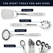 Home Hero Kitchen Utensil Set, Stainless Steel Tools, 54 Piece Silver