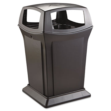 Ranger Outdoor Trash Can with Lid 45-Gallon Plastic Black Indoor/Outdoor Garbage Can for Parks/Shopping Malls/Festivals/Stadiums by Rubbermaid Commercial Products – Model
