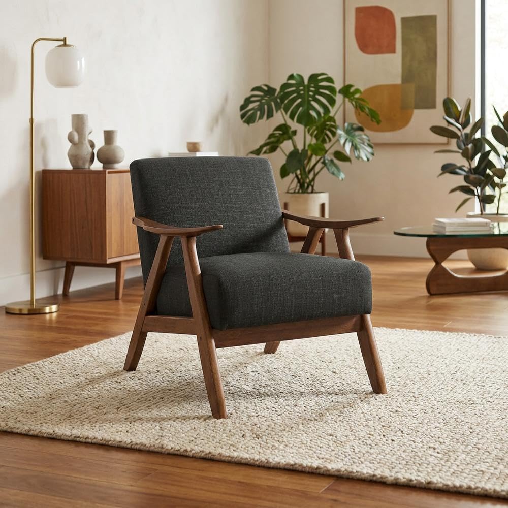 Textured Fabric Accent Chair with Padded Seat by Starlight Canyon Home – Textured, Grey