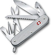Victorinox Farmer X Alox Swiss Army Knife - 10 Function Pocket Tool, Silver