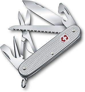 Victorinox Farmer X Alox Swiss Army Knife - 10 Function Pocket Tool, Silver