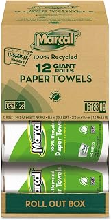Marcal 6183 100% Recycled Roll Towels, 2-Ply, 5 1/2 x 11, 140 Sheets, 12 Rolls/Carton