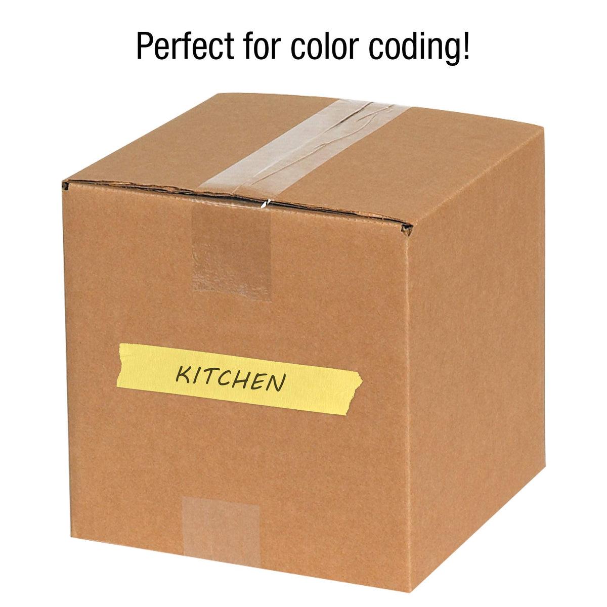 (36 Pack General Purpose Colored Masking Tape by Tape Logic – 1 Inch x 60 yds. (Pack of 36), Yellow, Model TLT935003Y