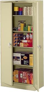 Tennsco 2470-MGY Deluxe Traditional Cabinet with Solid Doors, Unassembled, 36" Width, 24" Depth, 78" Height, 5 Openings, Medium Grey