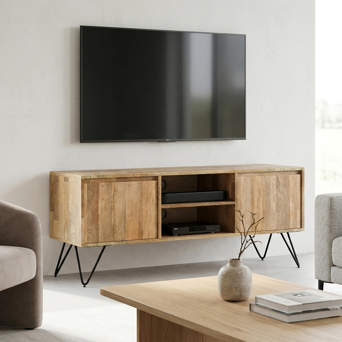 SIMPLIHOME Refined Natural / 60 inch / Rectangle Mounts