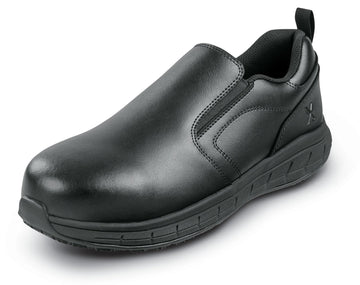 Men's Black Kinston MaxTrax Steel Toe SRO Slip-On Oxford (10.5 M) by SR Max – 10.5, Black, Model SRM4100