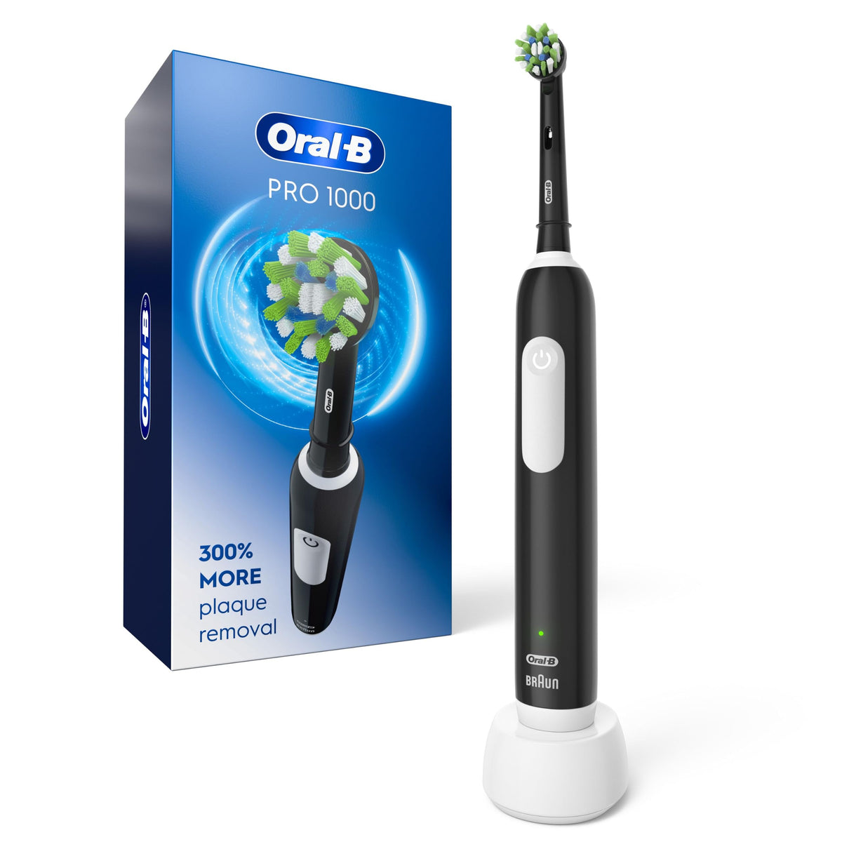 Pro 1000 Rechargeable Electric Toothbrush by Oral-B – 1 Count (Pack of 1), Black, Model 00069055125595