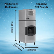 Scotsman 464 lb / Day - 120 lb Ice Bin - Small Cube / 120.0 pounds / 1 Ice Machines