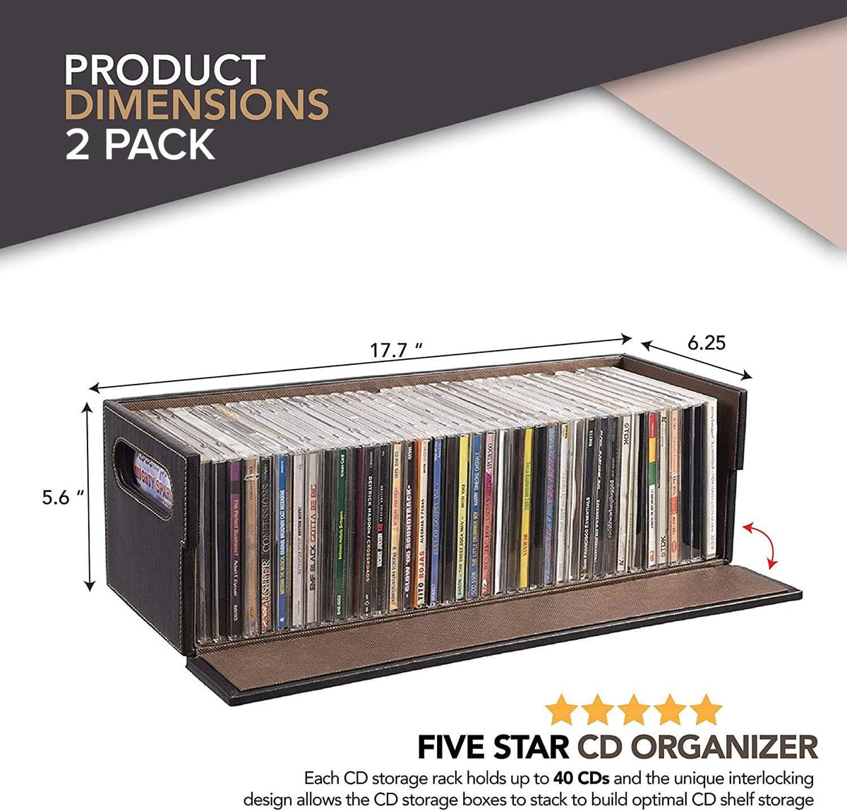Stock Your Home Gray/Espresso / 1 CD Racks
