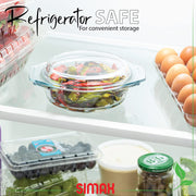Simax Round Casserole Set, Borosilicate Glass, 0.75 Qt 1 Qt 1.5 Qt