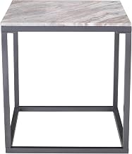 Jofran Wynn Modern Luxe Solid Marble Square End Table in Grey