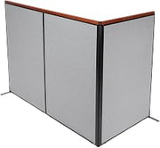 Global Industrial 48-1/4"W x 73-1/2"H Deluxe Freestanding 3-Panel Corner Room Divider, Gray