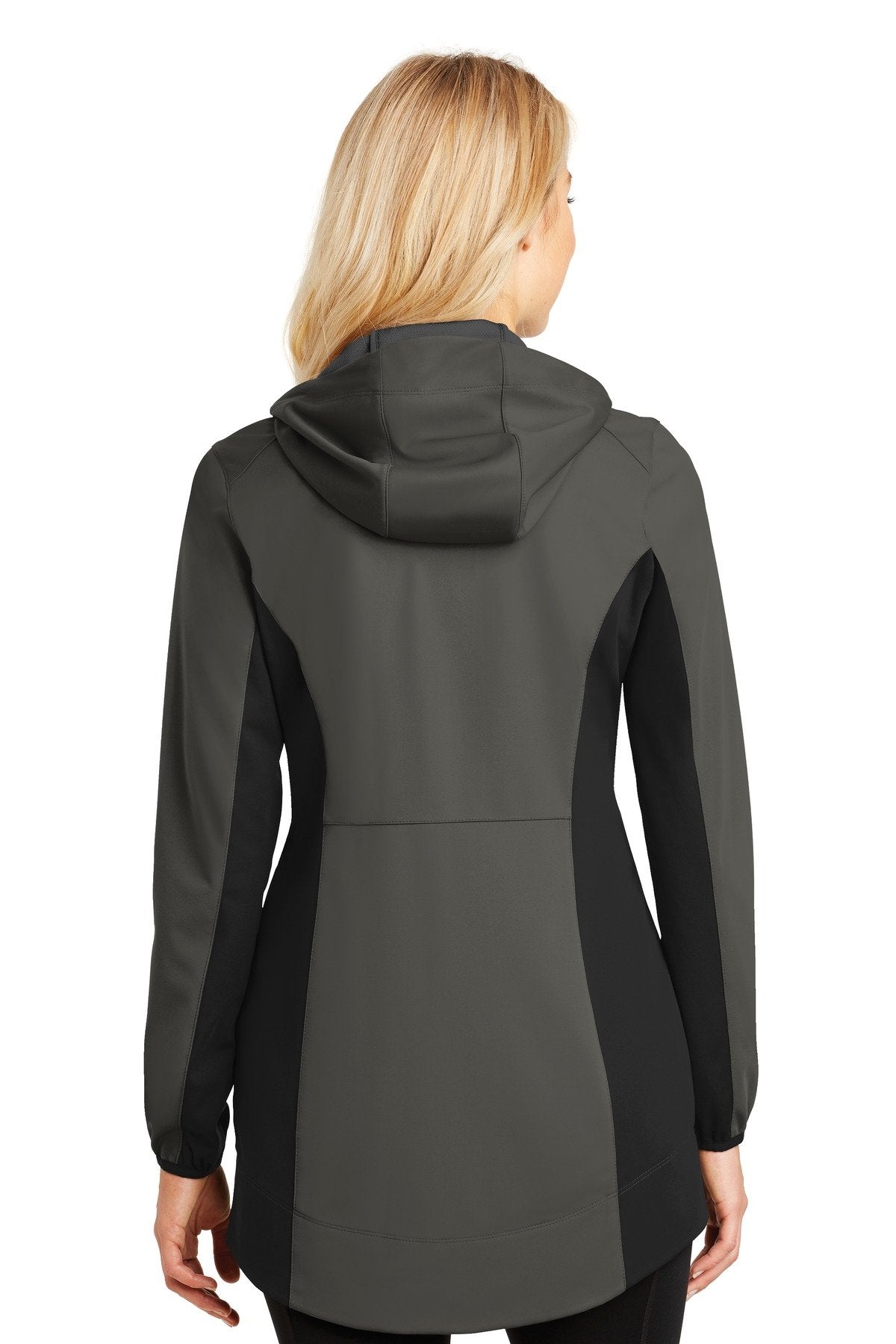 Ladies Active Hooded Soft Shell Jacket by Port Authority – X-Small, Steel, Grey Steel/ Deep Black, Model 1108211