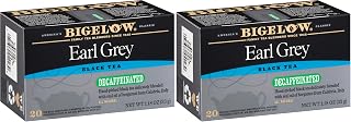 Bigelow Tea Decaffeinated Earl Grey Black Tea, Decaf-Tea, Box, 20 Count (Pack of 12)