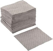 Global Industrial Single Layer Absorbent Pad, Universal Pad, Medium Weight | 15"W x 18"L, Gray, 100/Pack, Universal Leak, Drip, and Spill Control, For Oil & Water Based Fluids