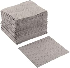 Global Industrial Single Layer Absorbent Pad, Universal Pad, Medium Weight | 15"W x 18"L, Gray, 100/Pack, Universal Leak, Drip, and Spill Control, For Oil & Water Based Fluids