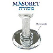 Masoret Glass Kiddush Cup and Tray Set, 6.4 Inch, Set of 4
