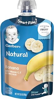 Gerber Purees 2nd Foods Banana Baby Food Pouches, 3.5 oz