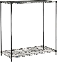 Nexel Black Epoxy, 2 Tier, Wire Shelving Starter Unit, 48"W x 24"D x 34"H