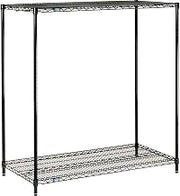 Nexel Black Epoxy, 2 Tier, Wire Shelving Starter Unit, 54"W x 21"D x 34"H