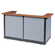 88" W x 44" D x 46" H U-Shaped Reception Station with Raceway by Global Industrial – Engineered Wood, Blue, Model 249008NCB