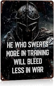 Spartan Warrior Quote Vintage Metal Wall Art Signs 8X12 Inch