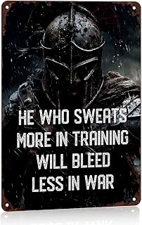 Spartan Warrior Quote Vintage Metal Wall Art Signs 8X12 Inch