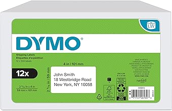 DYMO Authentic LabelWriter Standard Shipping Labels for LabelWriter Label Printers, White, 2-1/8'' x 4'' (30323), 6 Rolls of 220