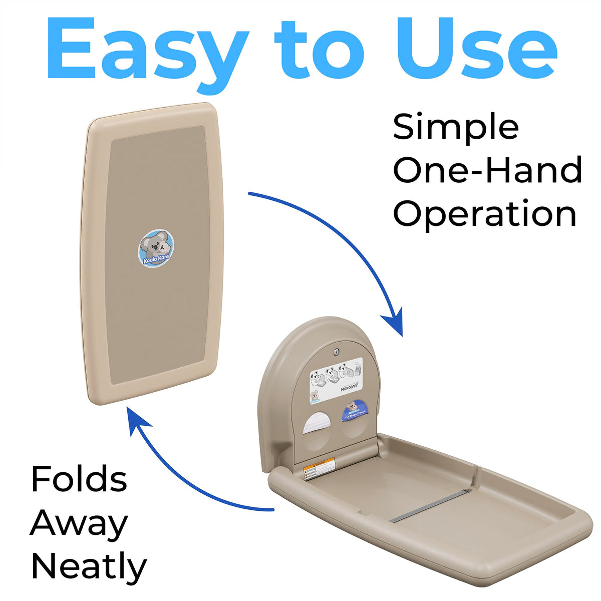 Surface-Mounted Vertical Baby Changing Station by Koala Kare – Beige, Model KB301-00