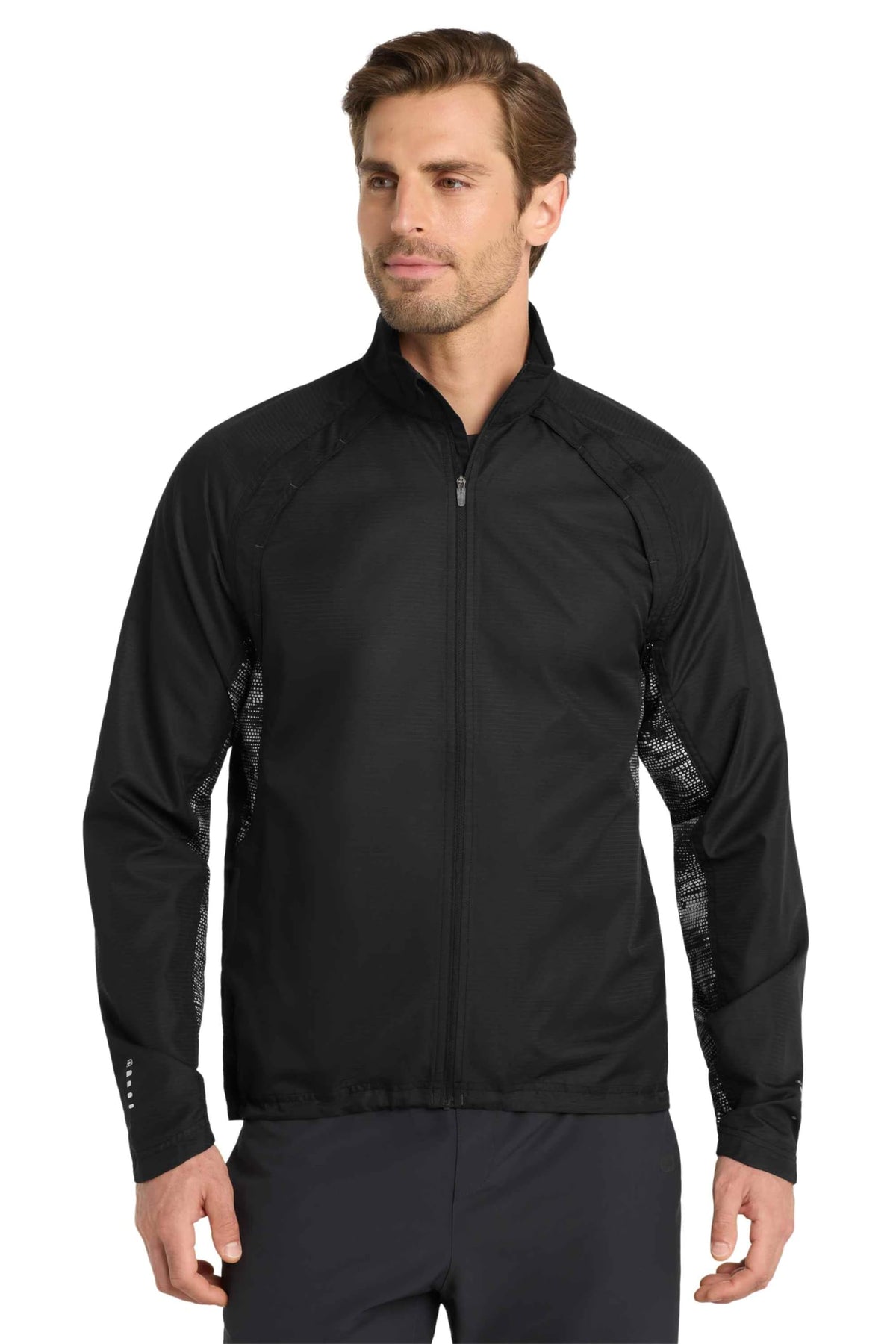 Trainer Jacket OE by OGIO – Polyester Blend, Blacktop/ Black/ Reflective, Model 969971
