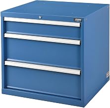 Global Industrial 3 Drawers Modular Drawer Cabinet w/Lock, 30x27x29-1/2, Blue