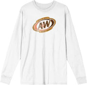 A&W Root Beer Float Crew Neck Long Sleeve White Adult Tee