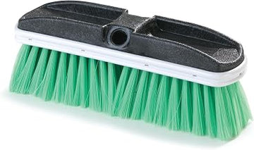 Carlisle FoodService Products Vehicle Wash Brush Head, Flo-Thru Water Feed, Vinyl Bumper, Green