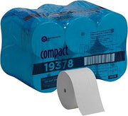 Compact Coreless 2-Ply Recycled Toilet Paper by GP PRO (Georgia-Pacific), 19378, 1,500 Sheets Per Roll, 18 Rolls Per Case