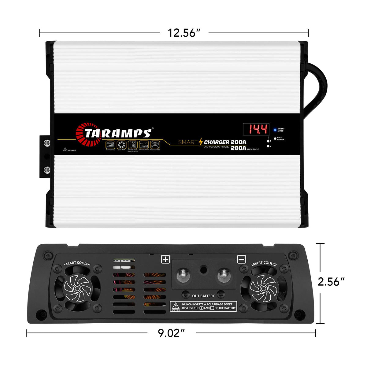 Taramps Smart Charger 200/280A Battery Charger 280A Dynamic Mode Car Audio System Power Supply 4000 Watts Max Output Power Bivolt Automatic 127/220VAC by Taramp's – Model