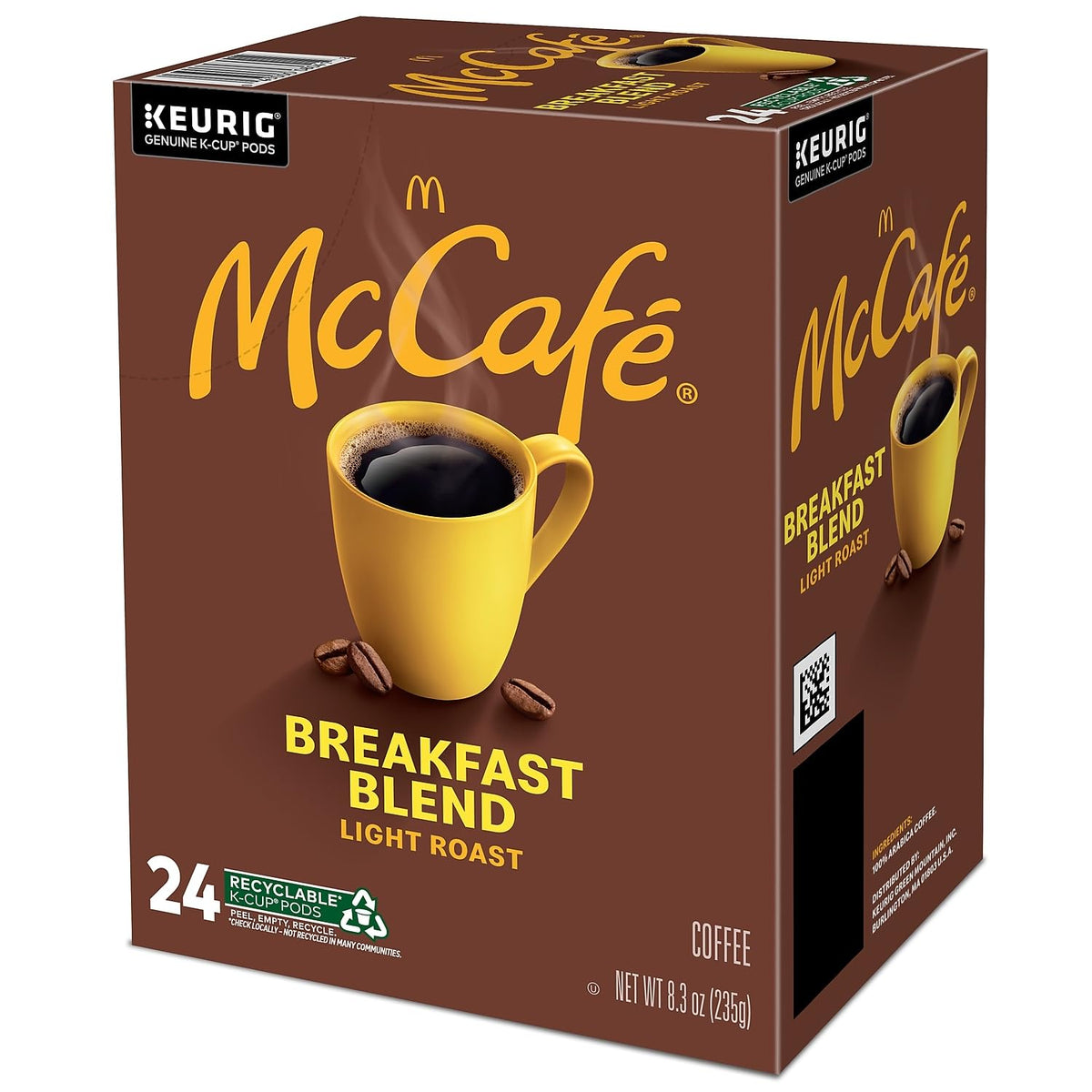 24328029 McCafe Breakfast Blend Coffee K-Cup Pods Light Roast – 24 Count (Pack of 1), coffee, Model 5000358127