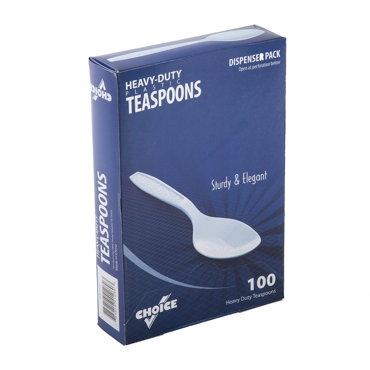 AmerCareRoyal Heavy Weight Unwrapped Disposable Polystyrene Plastic Teaspoons for Restaurants and Catering in Retail Packaging – Paper, Champagne, Pack of 1000, Model S2601XCH-C
