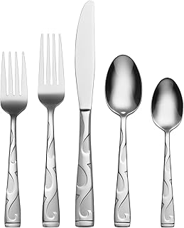 Oneida Tuscany 20-Piece Flatware Set, Service for 4, Silver | mirror finish, dishwasher safe | includes knives, forks, and spoons | heavy duty, cutlery set for kitchen and dining