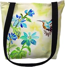Betsy Drake TY1009S 13 x 13 in. Aqua Hummingbird Small Tote Bag