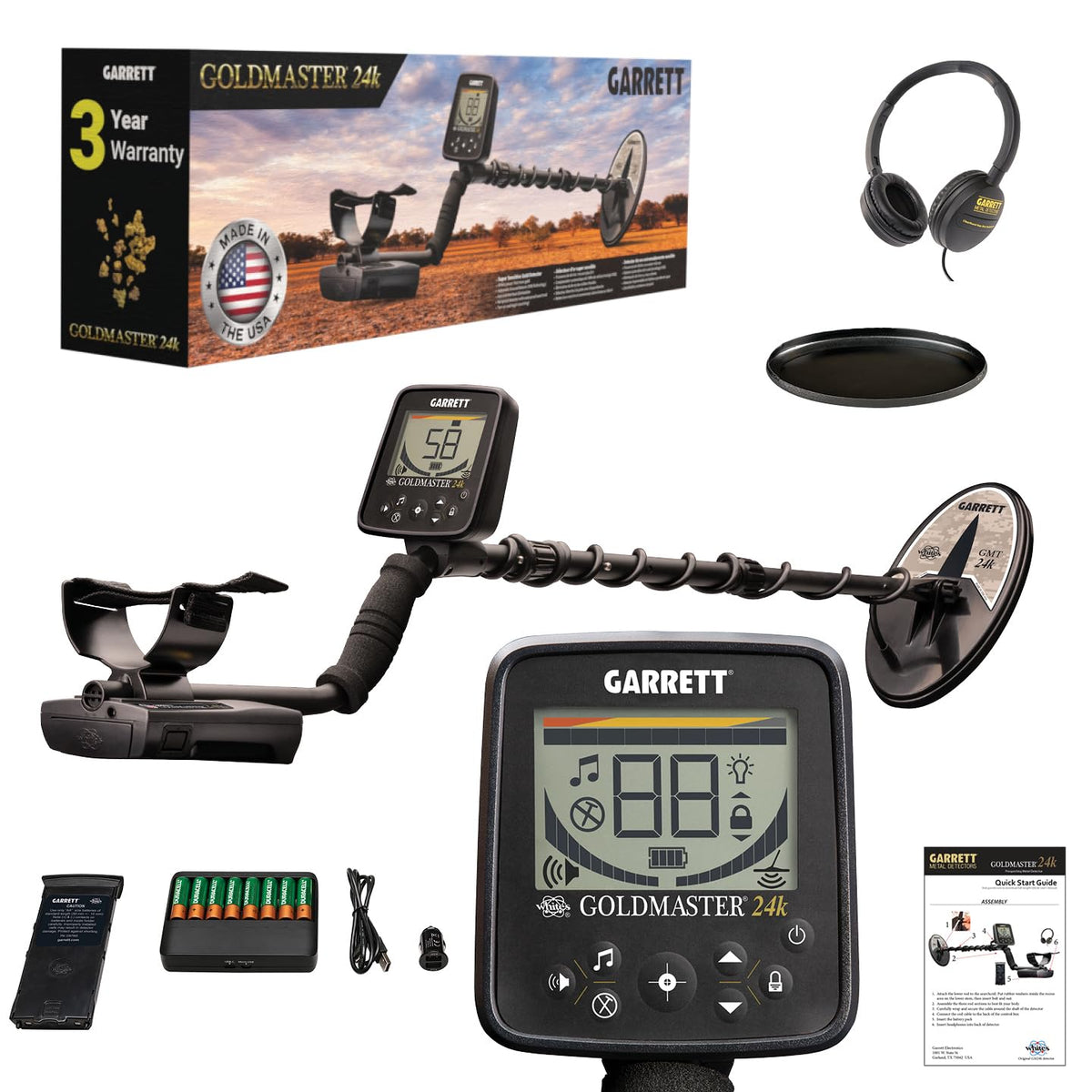 Garrett - - Gold Metal Detector for Adults - High Frequency 48 kHz Metal Detector for Gold - Made in USA - Wired Headphones Included by Garrett Metal Detectors – Model Goldmaster